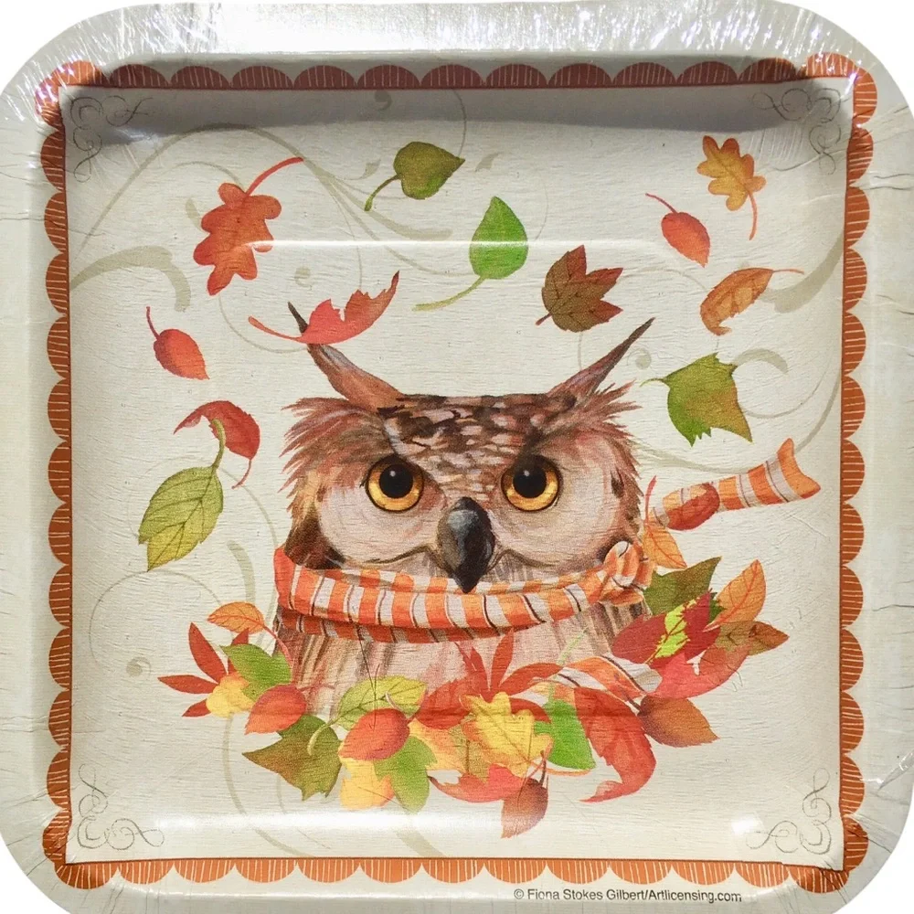 Owl Woodland Animal Plates and Napkins Bundle